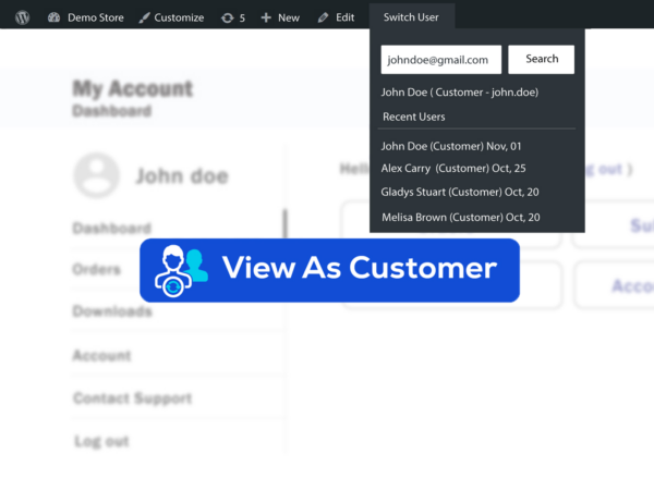 View as Customer for WooCommerce